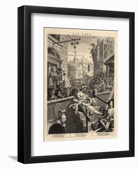 Gin Lane (Beer Street and Gin Lane), 1751-William Hogarth-Framed Giclee Print