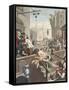 Gin Lane, Illustration from 'Hogarth Restored: the Whole Works of the Celebrated William Hogarth,…-William Hogarth-Framed Stretched Canvas