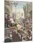 Gin Lane, Illustration from 'Hogarth Restored: the Whole Works of the Celebrated William Hogarth,…-William Hogarth-Mounted Giclee Print