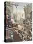 Gin Lane, Illustration from 'Hogarth Restored: the Whole Works of the Celebrated William Hogarth,…-William Hogarth-Stretched Canvas