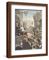 Gin Lane, Illustration from 'Hogarth Restored: the Whole Works of the Celebrated William Hogarth,…-William Hogarth-Framed Giclee Print