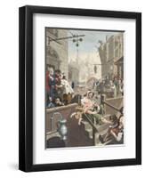 Gin Lane, Illustration from 'Hogarth Restored: the Whole Works of the Celebrated William Hogarth,…-William Hogarth-Framed Giclee Print