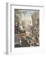 Gin Lane, Illustration from 'Hogarth Restored: the Whole Works of the Celebrated William Hogarth,…-William Hogarth-Framed Giclee Print