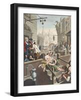 Gin Lane, Illustration from 'Hogarth Restored: the Whole Works of the Celebrated William Hogarth,…-William Hogarth-Framed Giclee Print