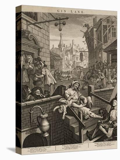 Gin Lane-William Hogarth-Stretched Canvas