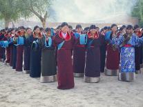 Tibetan Women Pray at Harvest Festival, Tongren Area, Qinghai Province, China-Gina Corrigan-Photographic Print