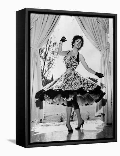 Gina Lollobrigida at Her Villa Near Rome, Italy, 1956-null-Framed Stretched Canvas