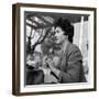 Gina Lollobrigida at the Table of a Bar-null-Framed Photographic Print