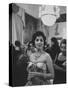 Gina Lollobrigida During Her Visit-Ed Clark-Stretched Canvas