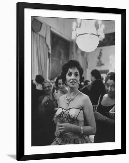 Gina Lollobrigida During Her Visit-Ed Clark-Framed Photographic Print