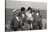 Gina Lollobrigida on the Seashore with Lifeguards-null-Stretched Canvas