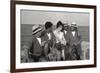 Gina Lollobrigida on the Seashore with Lifeguards-null-Framed Photographic Print