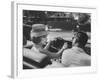 Gina Lollobrigida Taking a Driving Lesson-Peter Stackpole-Framed Premium Photographic Print