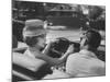 Gina Lollobrigida Taking a Driving Lesson-Peter Stackpole-Mounted Premium Photographic Print