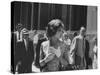 Gina Lollobrigida Walking Down Street-Peter Stackpole-Stretched Canvas