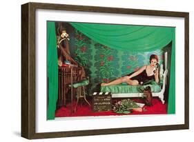 Gina Lolobrigida with Monkey-null-Framed Art Print