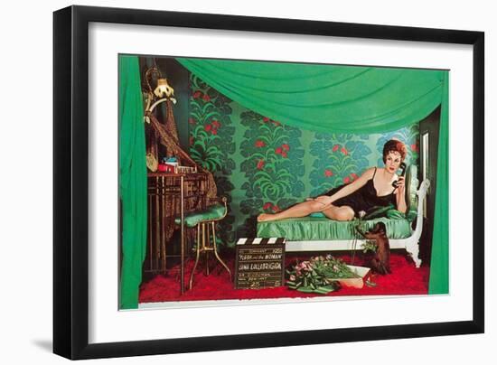 Gina Lolobrigida with Monkey-null-Framed Art Print