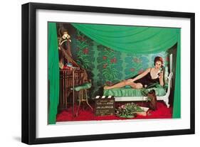 Gina Lolobrigida with Monkey-null-Framed Art Print