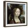 Ginevra de' Benci, by Leonardo da Vinci, c. 1474-78, Italian painting,-Leonardo da Vinci-Framed Art Print
