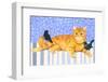 Ginger Cat and Blackbirds-Isabelle Brent-Framed Photographic Print