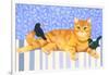 Ginger Cat and Blackbirds-Isabelle Brent-Framed Photographic Print