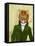 Ginger Cat in Green Coat-Fab Funky-Framed Stretched Canvas