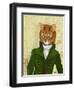 Ginger Cat in Green Coat-Fab Funky-Framed Art Print