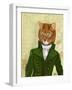 Ginger Cat in Green Coat-Fab Funky-Framed Art Print