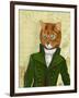 Ginger Cat in Green Coat-Fab Funky-Framed Art Print