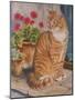 Ginger Cat on Doorstep-Janet Pidoux-Mounted Giclee Print