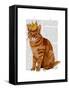 Ginger Cat with Crown Full-Fab Funky-Framed Stretched Canvas