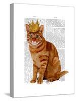 Ginger Cat with Crown Full-Fab Funky-Stretched Canvas