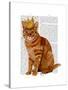 Ginger Cat with Crown Full-Fab Funky-Stretched Canvas