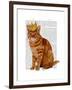 Ginger Cat with Crown Full-Fab Funky-Framed Art Print