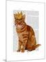 Ginger Cat with Crown Full-Fab Funky-Mounted Art Print