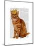 Ginger Cat with Crown Full-Fab Funky-Mounted Art Print