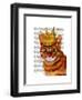 Ginger Cat with Crown Portrai-Fab Funky-Framed Art Print