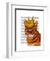 Ginger Cat with Crown Portrai-Fab Funky-Framed Art Print