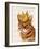 Ginger Cat with Crown Portrait-Fab Funky-Framed Art Print