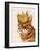 Ginger Cat with Crown Portrait-Fab Funky-Framed Art Print