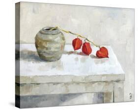 Ginger Jar and Blooms-Steven Johnson-Stretched Canvas