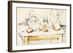 Ginger Jar and Fruit on a Table, 1888-90-Paul Cézanne-Framed Giclee Print