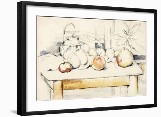 Ginger Jar and Fruit on a Table, 1888-90-Paul Cézanne-Framed Giclee Print