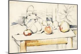 Ginger Jar and Fruit on a Table, 1888-90-Paul Cézanne-Mounted Giclee Print