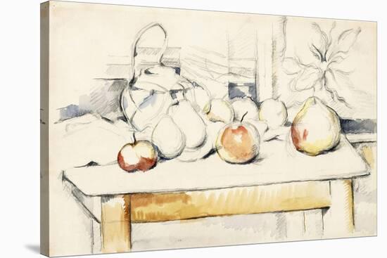 Ginger Jar and Fruit on a Table, 1888-90-Paul Cézanne-Stretched Canvas