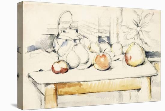 Ginger Jar and Fruit on a Table, 1888-90-Paul Cézanne-Stretched Canvas