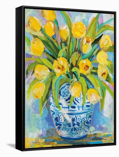 Ginger Jar Tulips-Jeanette Vertentes-Framed Stretched Canvas