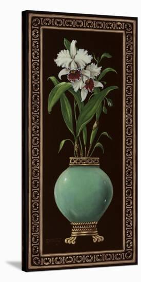 Ginger Jar With Orchids II-Janet Kruskamp-Stretched Canvas