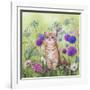 Ginger Kitten in Flowers-Janet Pidoux-Framed Giclee Print