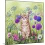 Ginger Kitten in Flowers-Janet Pidoux-Mounted Giclee Print